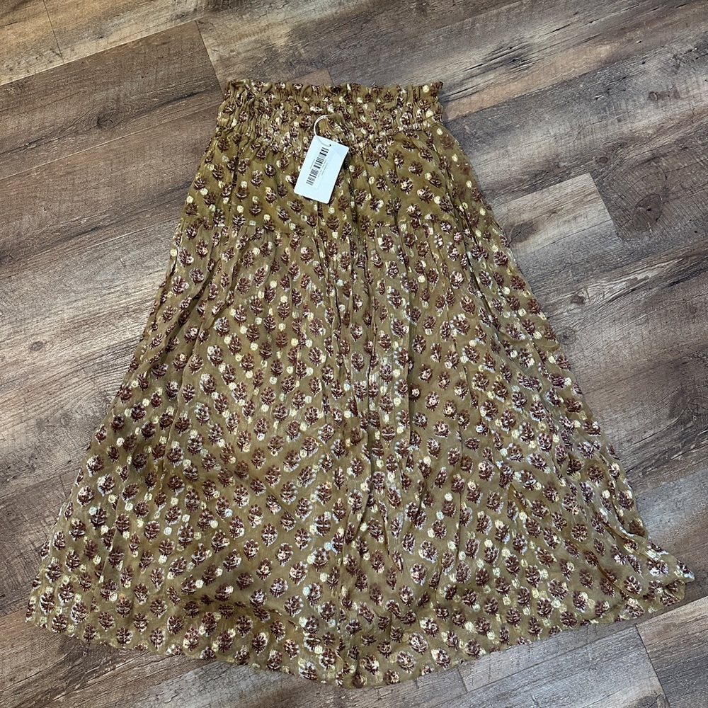 MAREA A-Line Skirt in Brown Floral